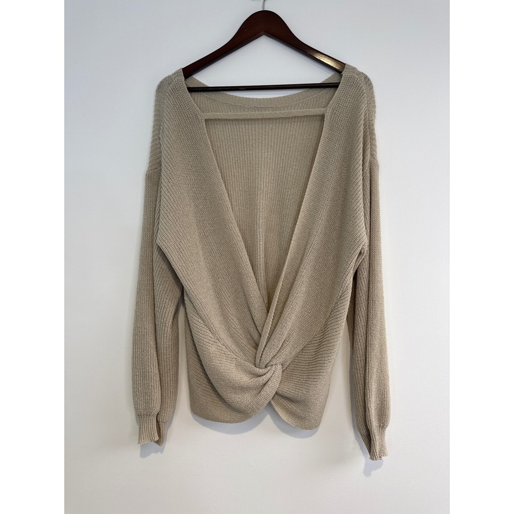 Mod On Trend Open Back / Open Knit Sweater L Beach Resort Cruise Poolside